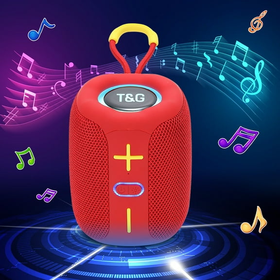 Portable Bluetooth Handheld Speaker with Colorful LED Lights, Bluetooth 5.0, AUX, TF Card, and USB Flash Drive Support, Compact Wireless Stereo Speaker for Parties, Outdoor, Travel