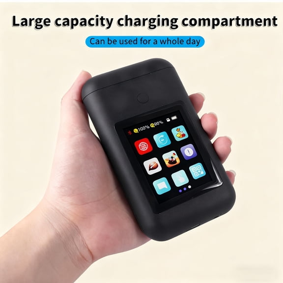 Portable Bluetooth Headset with 5000mAh Power Bank, LED Display, Noise Cancelling, Hi-Fi Sound for Calls & Music, USB Charging