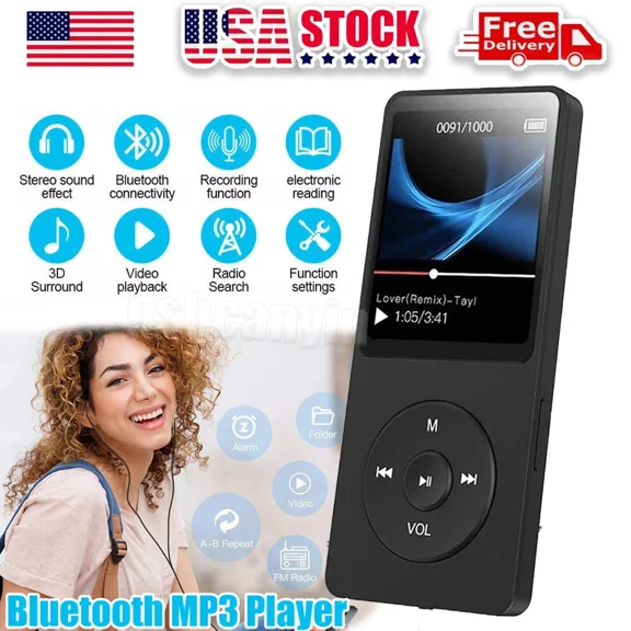Portable Bluetooth Mp4/Mp3 Lossless Sport Music Player Media Fm Radio Recorder