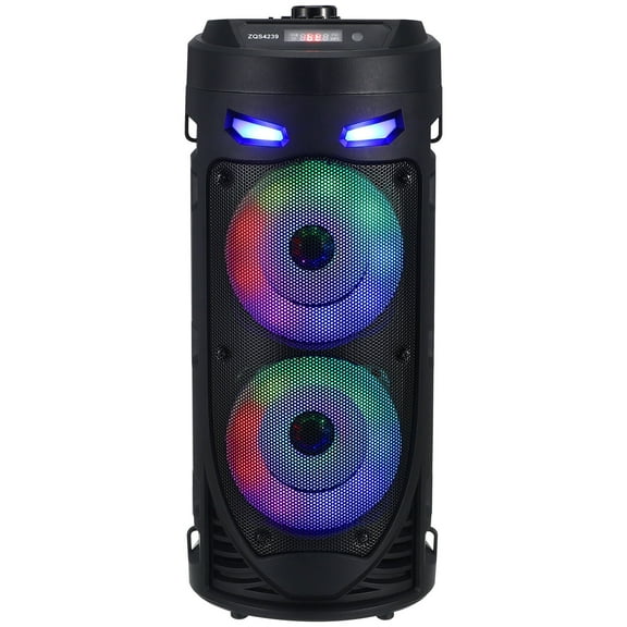 Portable Bluetooth Party Speaker Wireless Boombox Large Subwoofer with Led Light Show for Outdoor Camping Backyard