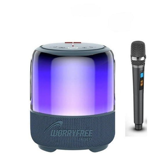 WorryFree Gadgets Portable Bluetooth Speaker with One Microphone and RGB Lights, Wireless, 60W, Blue