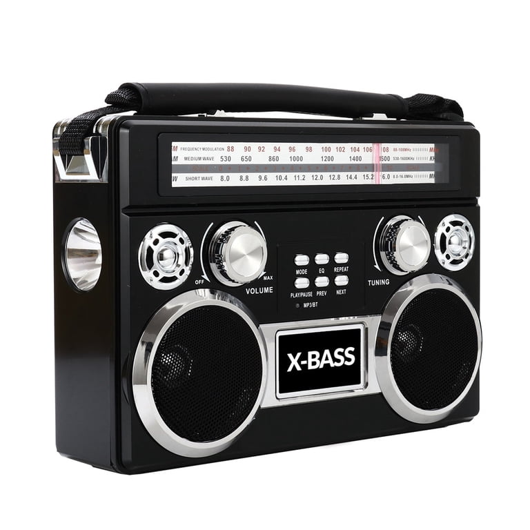 Supersonic Portable 3-Band Radio with Bluetooth, Flashlight