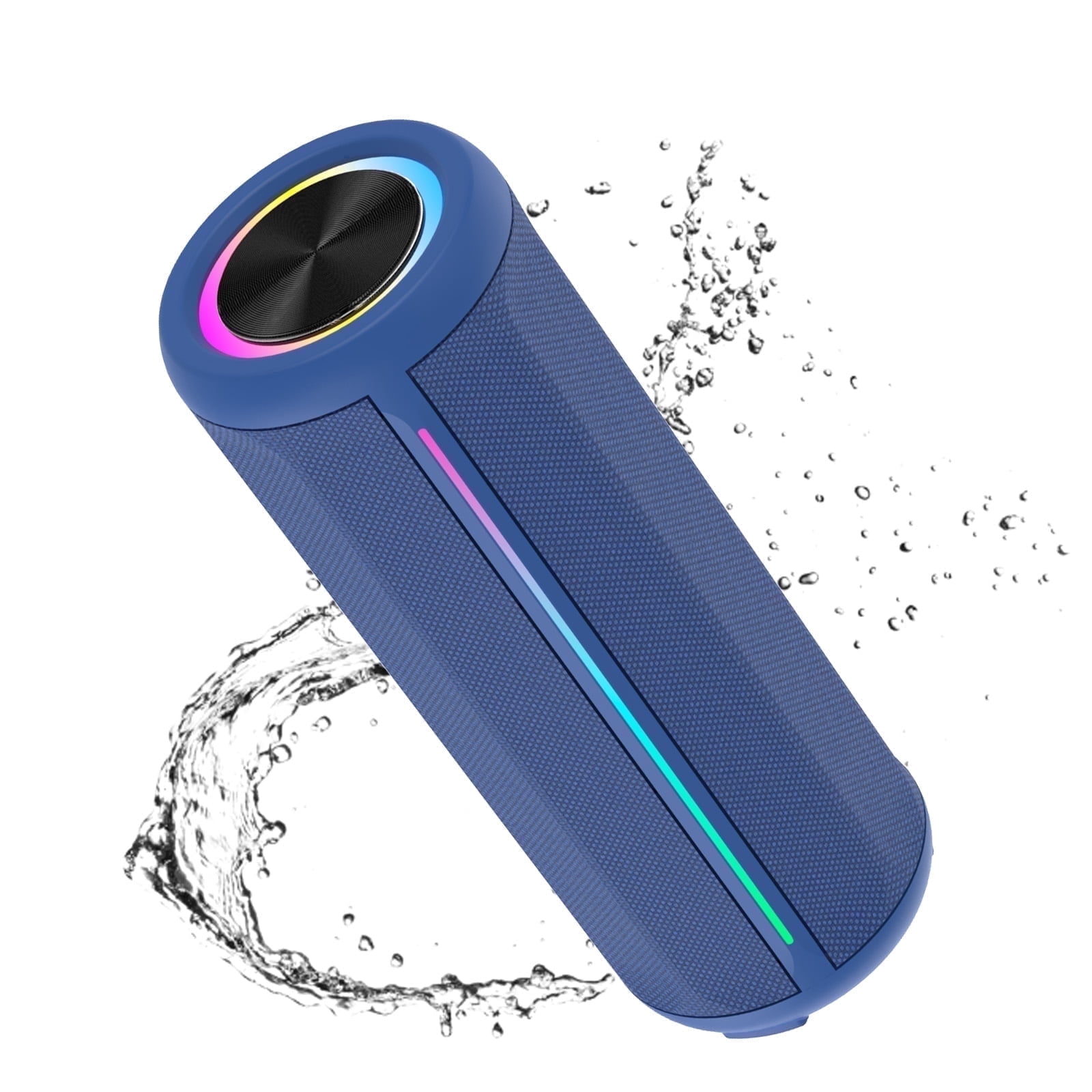 Jierben Bluetooth Speaker with Subwoofer, Bluetooth 5.4 Portable Speaker with 30W Loud Sound, Built-in Mic, 5H Playtime, LED Lights, IPX5, TWS Pairing