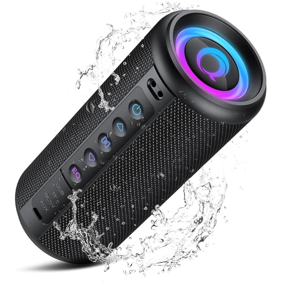 Portable Bluetooth Speaker, 2026 5.4 Wireless Speaker with 20W HD Loud Stereo Sound, 20H Playtime, LED Lights, IP7, TWS Pairing, Built-in Mic, for Outdoor, Home, Beach, Party, Gift