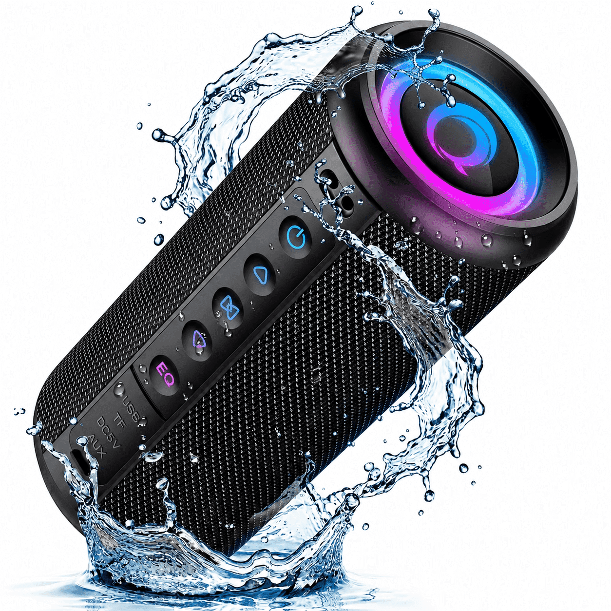 Portable Bluetooth Speaker, Bluetooth 5.4 Wireless Speaker, IPX7 Waterproof Outdoor Speaker with RGB Party Lights, 20W Stereo Sound, 20H Playtime, TWS Pairing for Camping, Beach, Home Party