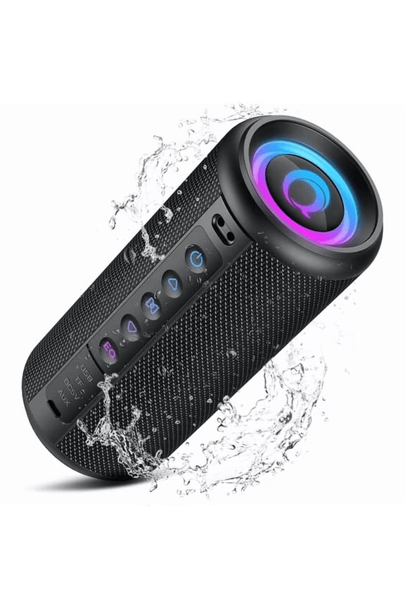 Portable Bluetooth Speaker, Bluetooth 5.4 Wireless Speaker, IPX7 Waterproof Outdoor Speaker with RGB Party Lights, 20W Stereo Sound, 20H Playtime, TWS Pairing for Camping, Beach, Home Party