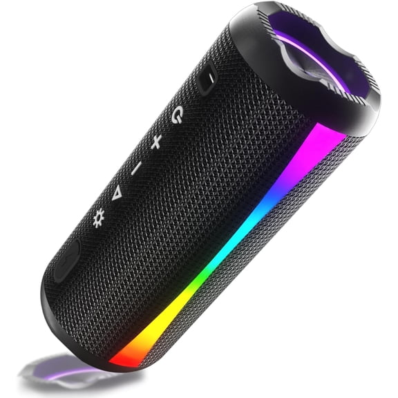 Portable Bluetooth Speaker, Bluetooth 5.4 Wireless Speaker, IPX7 Waterproof, 30W Loud Deep Bass with 20H Palytime, 7 Color RGB Lights, TWS Pairing for Home/Party/Outdoor, Gift