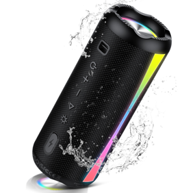 Portable Bluetooth Speaker, Bluetooth 5.4 Wireless Speaker, IPX7 Waterproof, 30W Loud Deep Bass with 20H Palytime, 7 Color RGB Lights, TWS Pairing for Home/Party/Outdoor, Gift