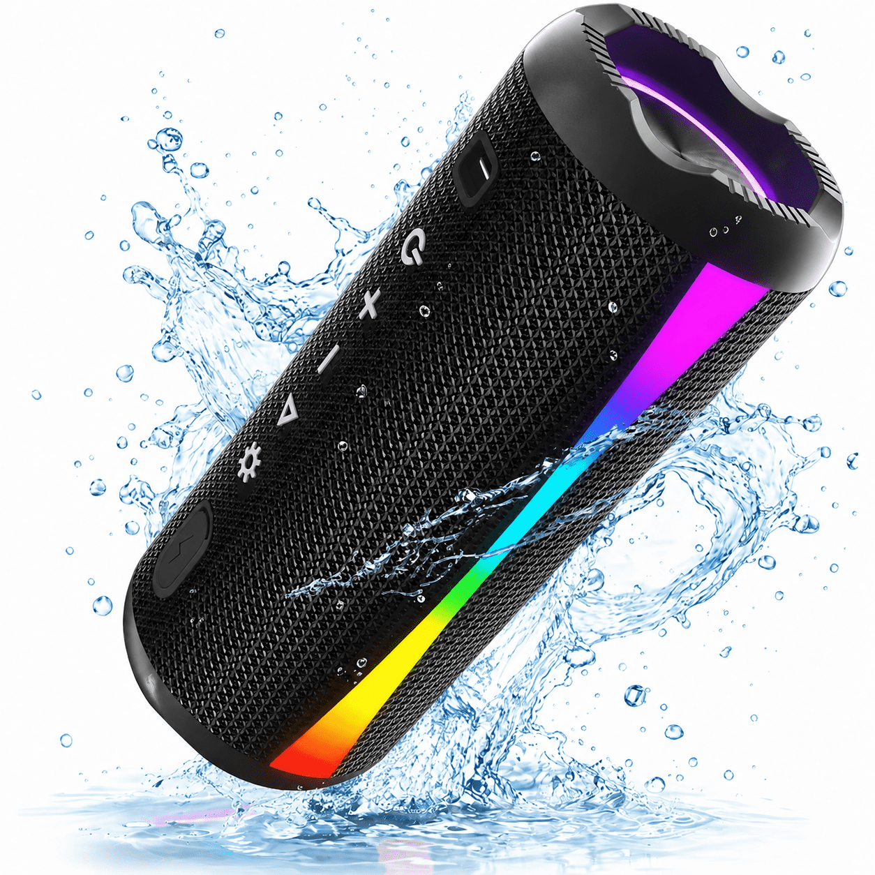 Portable Bluetooth Speaker, Bluetooth 5.4 Wireless Speaker, IPX7 Waterproof, 30W Loud Deep Bass with 20H Palytime, 7 Color RGB Lights, TWS Pairing for Home/Party/Outdoor, Gift