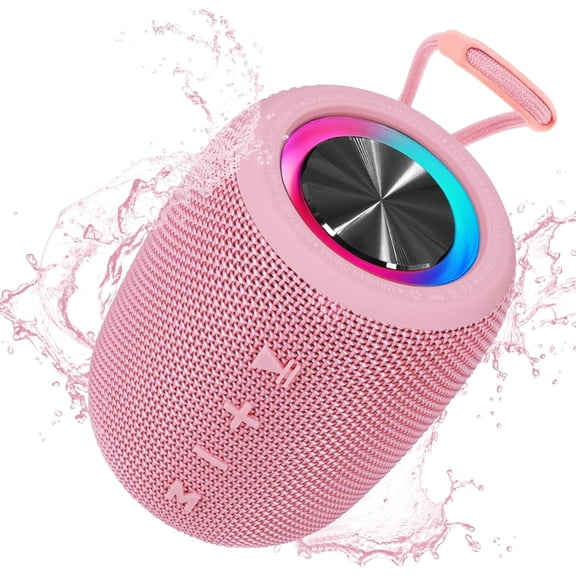 Portable Bluetooth Speaker, 20W Bass & IPX6 Waterproof Wireless Speaker | 16H Playtime, BT5.3 Small Speaker with Multi LED Light Supports USB, FM Radio, AUX/TF Card for Home, Cycling, Outdoor, Beach