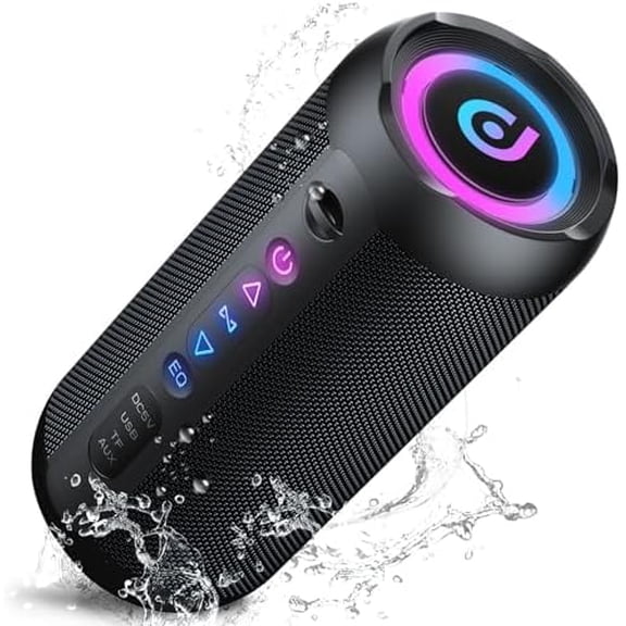 Portable Bluetooth Speaker, Bluetooth 5.4 Speaker, 30W Dual Speaker, 2.0 Channel, Deep Bass, 30H Playtime, Colorful RGB Lights, IPX7 Waterproof, TWS pairing for Outdoor/Home/Party/Travel, Gift Ideas