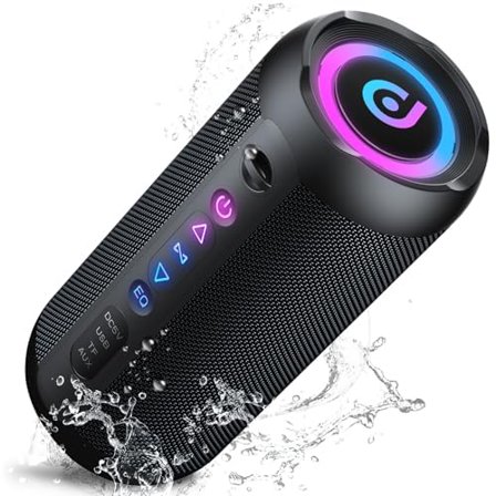 Portable Bluetooth Speaker, Bluetooth 5.4 Speaker, 30W Dual Speaker, 2.0 Channel, Deep Bass, 30H Playtime, Colorful RGB Lights, IPX7 Waterproof, TWS pairing for Outdoor/Home/Party/Travel, Gift Ideas
