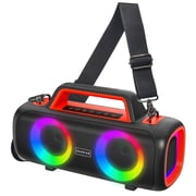 Portable Bluetooth Speaker IP65 Waterproof,140W Loud Sound,Bass Boost,Bluetooth 5.3, LED Lights,True Wireless Stereo Pairing,24H Playtime, for Home/Outdoor/Part