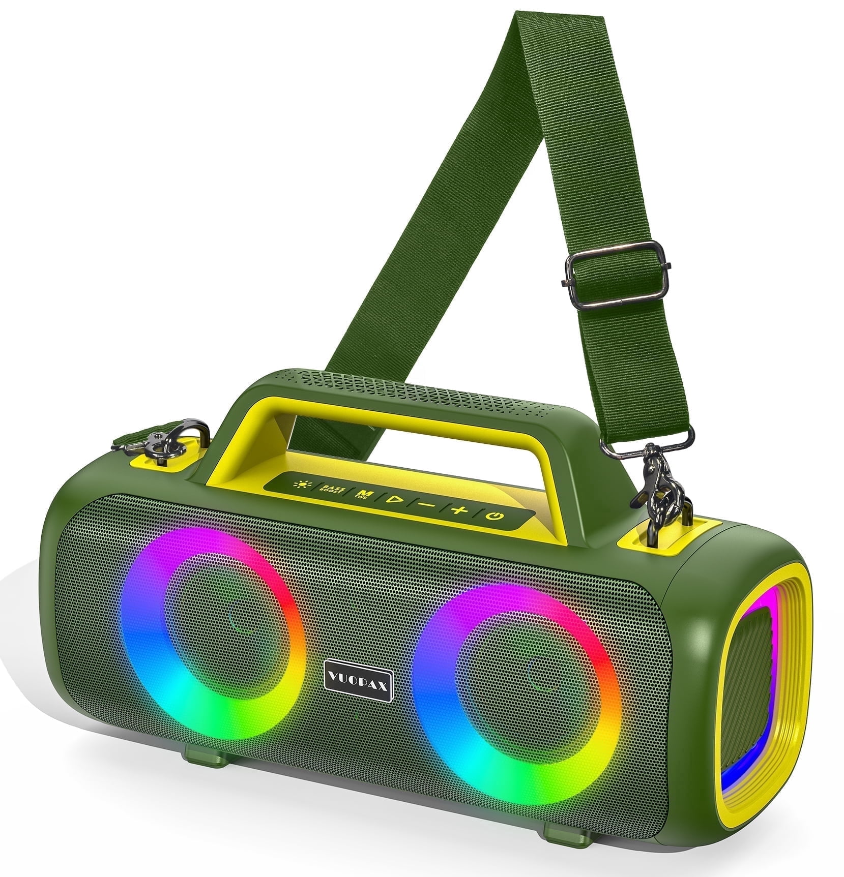 Portable Bluetooth Speaker IP65 Waterproof,140W Loud Sound,Bass Boost,Bluetooth 5.3, LED Lights,True Wireless Stereo Pairing,24H Playtime, for Home/Outdoor/Party/Beach, Fashionable Gift(Green)