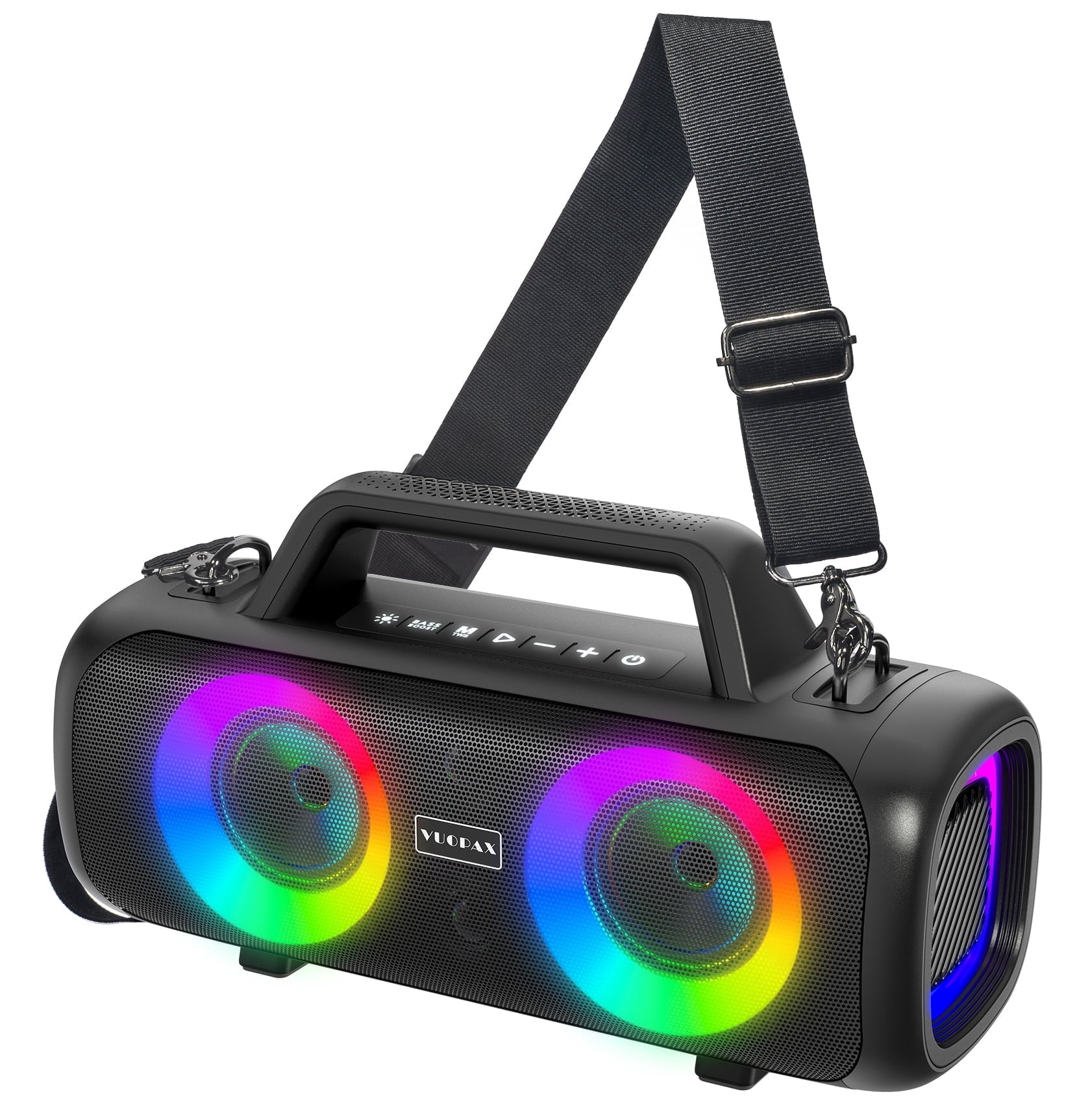 Portable Bluetooth Speaker IP65 Waterproof,140W Loud Sound,Bass Boost,Bluetooth 5.3, LED Lights,True Wireless Stereo Pairing,24H Playtime, for Home/Outdoor/Party/Beach, Fashionable Gift(Black)