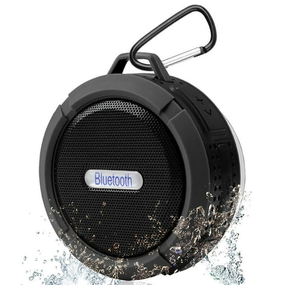 Portable Bluetooth Speaker - IP65 Waterproof Mini Wireless with Suction Cup, TWS, Micro SD Slot Shower, Pool & Outdoor Use