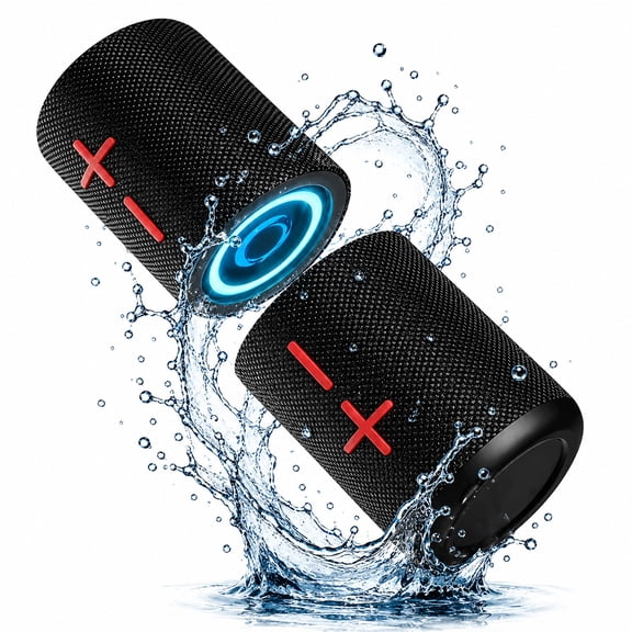 Portable Bluetooth Speaker IPX6 Waterproof, Magnetic Dual Splittable Bluetooth Speaker, 20W Loud Stereo Sound, Bluetooth 5.3, LED Lights, Multiple pairing for Home/Outdoor/Party/Beach, Birthday Gift