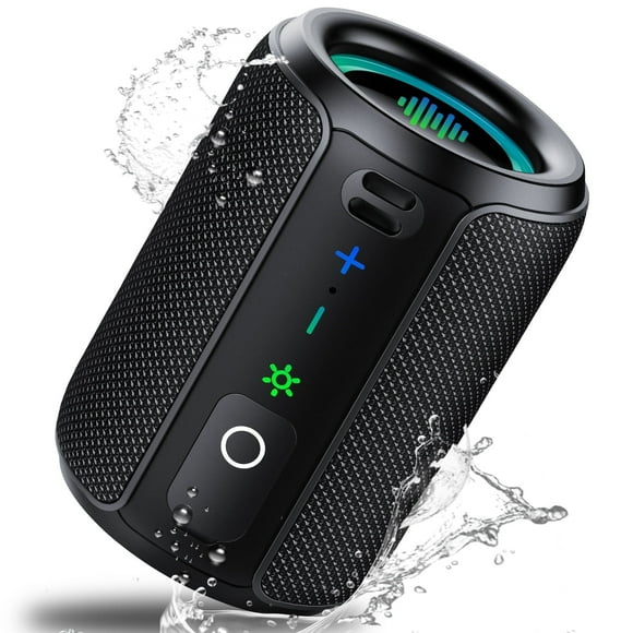 Portable Bluetooth Speaker IPX7 Waterproof Wireless Speaker with 30W Powerful Speaker 24Hrs Playtime Colorful Flashing Lights TWS Wireless Pairing for Outdoor/Party/Beach/Travel/Gifts