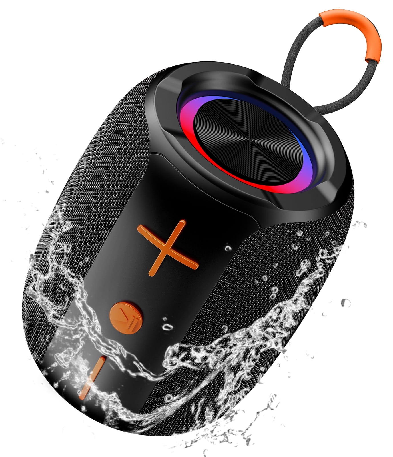 Portable Bluetooth Speaker with Lights, Powerful Crystal Clear Sound, IP67 Waterproof, All Day Playtime, AUX&TF-Card Input, Bluetooth 5.4, TWS Paring, Small Wireless Speaker for Outdoor, Gift Ideas