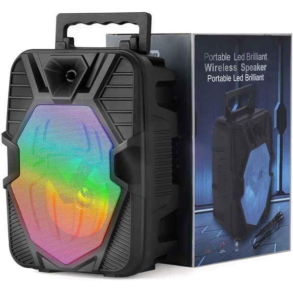 Portable Bluetooth Speaker Karaoke Machine PA System w/Microphone Rechargeable