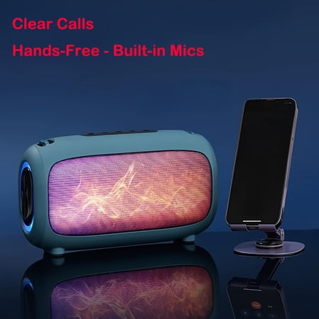 Portable Bluetooth Speaker with Lights, Powerful Crystal Clear Sound, All Day Playtime, AUX&TF-Card Input, Bluetooth 5.3, TWS Paring, Small Wireless Speaker for Outdoor, Gift Ideas