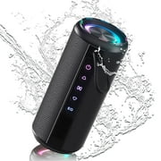 Portable Bluetooth Speaker IPX7 Waterproof, 30W Loud Sound, Deep Bass, Bluetooth 5.4, LED Lights, Wireless Stereo Pairing, 30H Playtime, for Home/Outdoor/Party/Beach, Birthday Gift Black