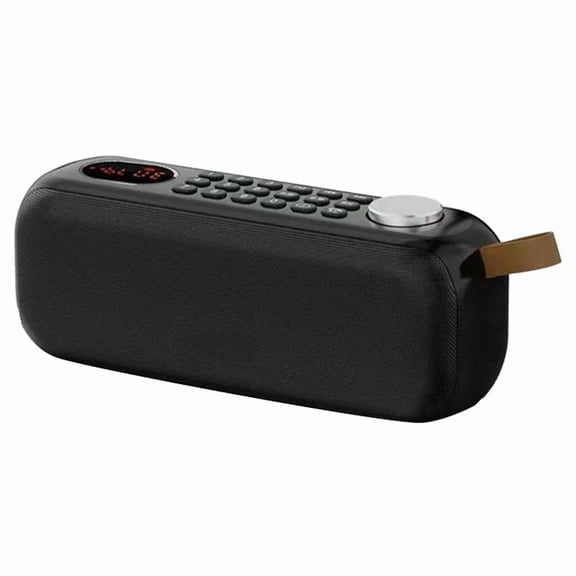 Portable Bluetooth Speaker Outdoor Wireless Speaker FM Radio Knob Volume Adjustment USB Player Phone Call Black