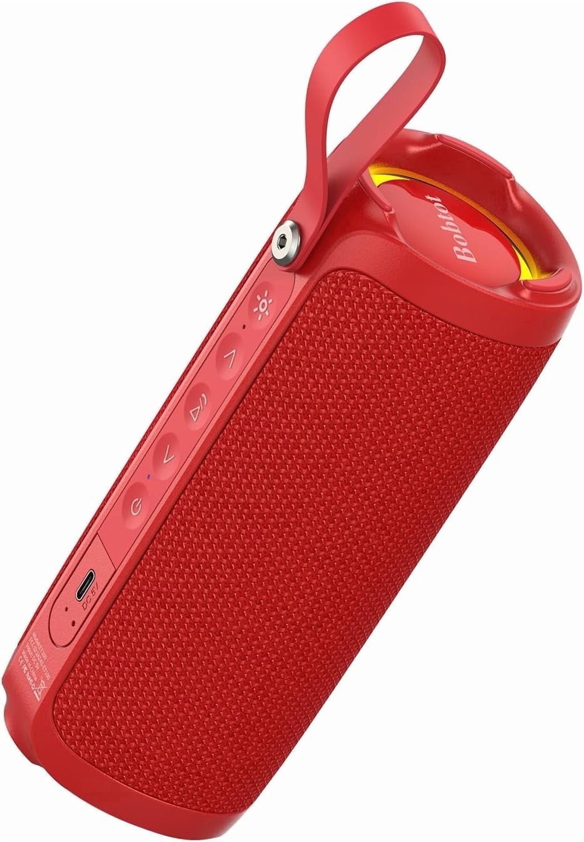 Portable Bluetooth Speaker RGB IPX6 Waterproof, 15W Loud Sound, Deep Bass, Bluetooth 5.3 Wireless Stereo Pairing 15H Playtime, for Home/Outdoor/Party/Beach, Birthday Gift (Red)