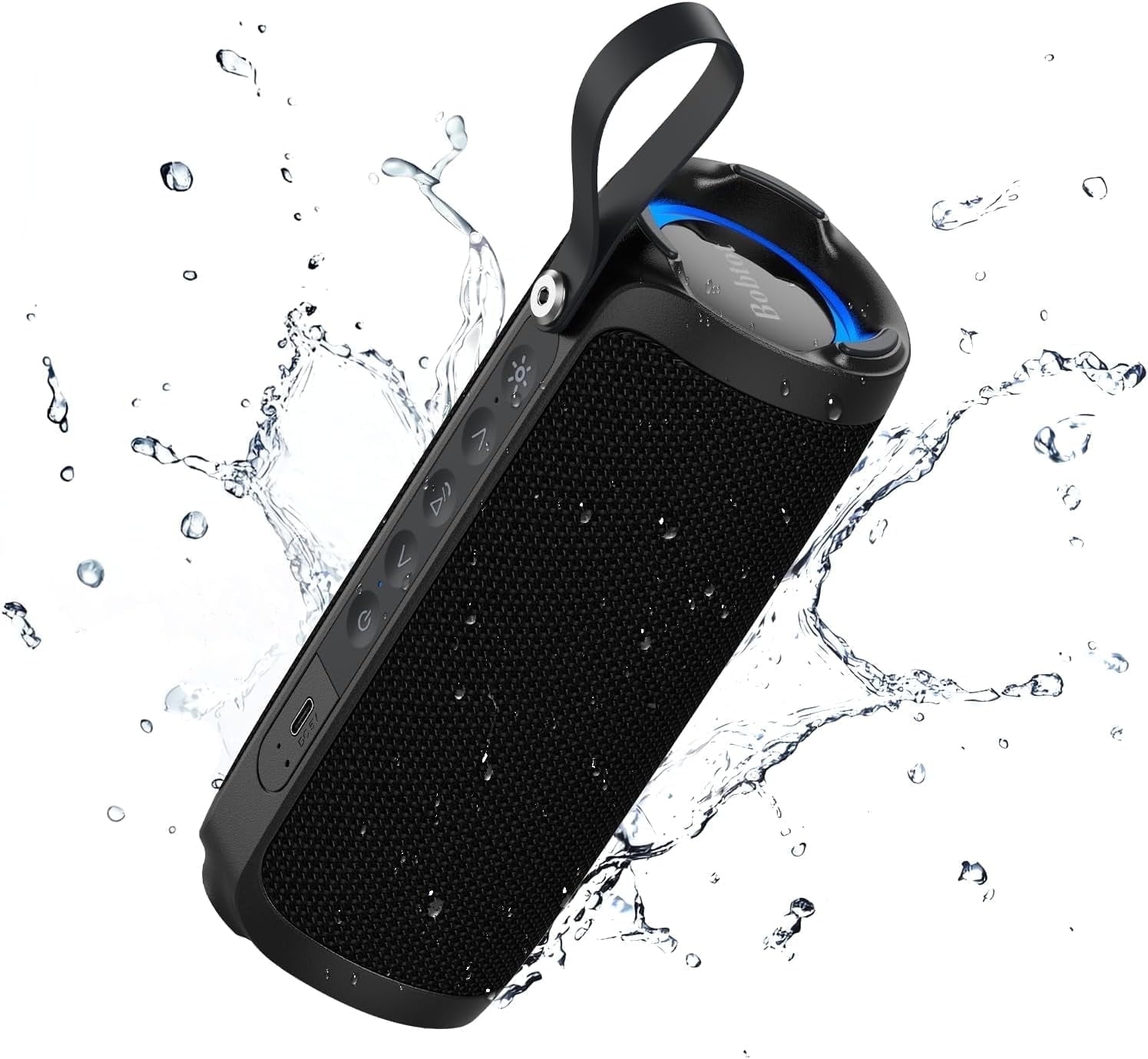 Portable Bluetooth Speaker RGB IPX6 Waterproof, 15W Loud Sound, Deep Bass, Bluetooth 5.3 Wireless Stereo Pairing 15H Playtime, for Home/Outdoor/Party/Beach, Birthday Gift (Black)