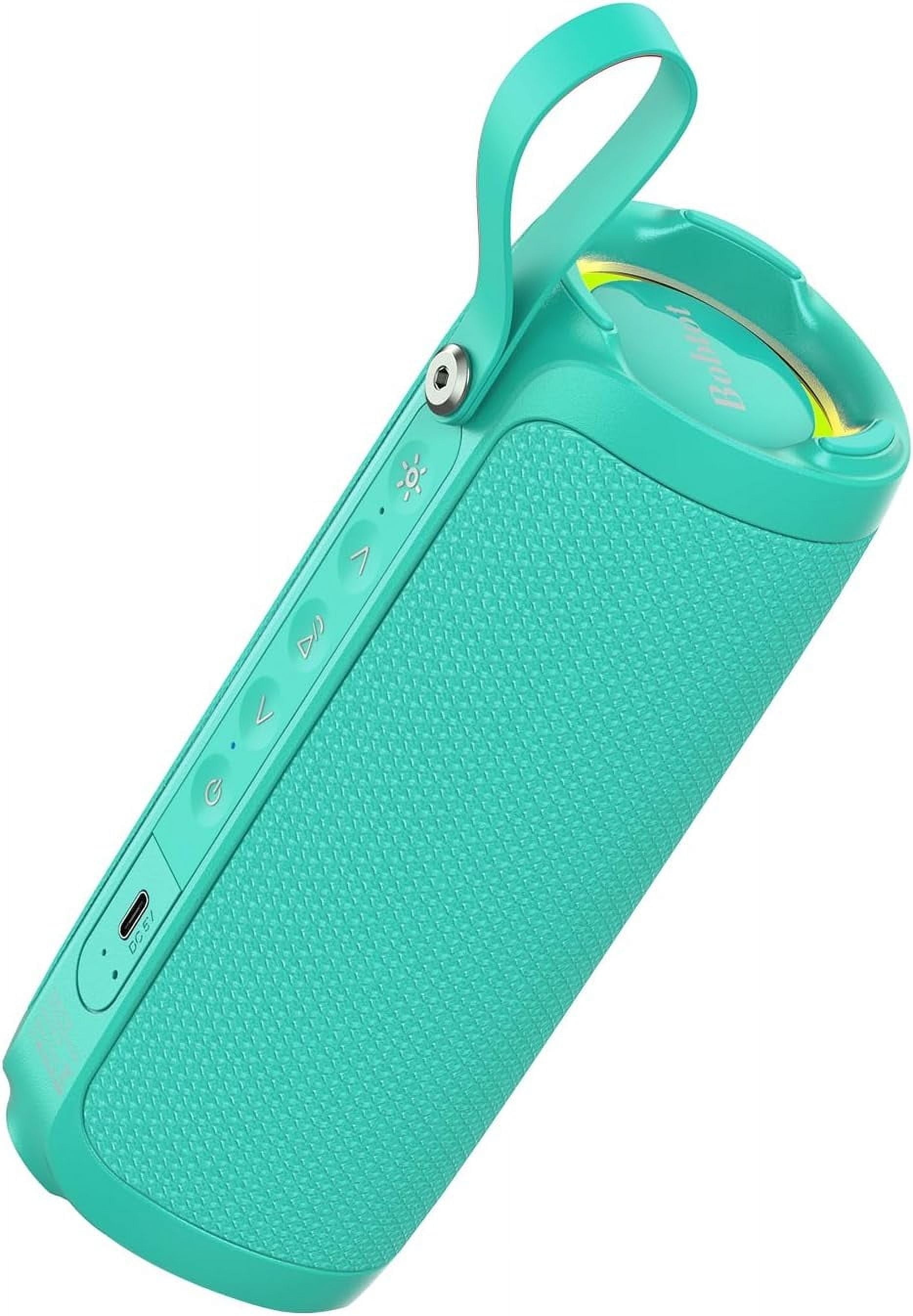 Portable Bluetooth Speaker RGB IPX6 Waterproof, 15W Loud Sound, Deep Bass, Bluetooth 5.3 Wireless Stereo Pairing 15H Playtime, for Home/Outdoor/Party/Beach, Birthday Gift (Teal)