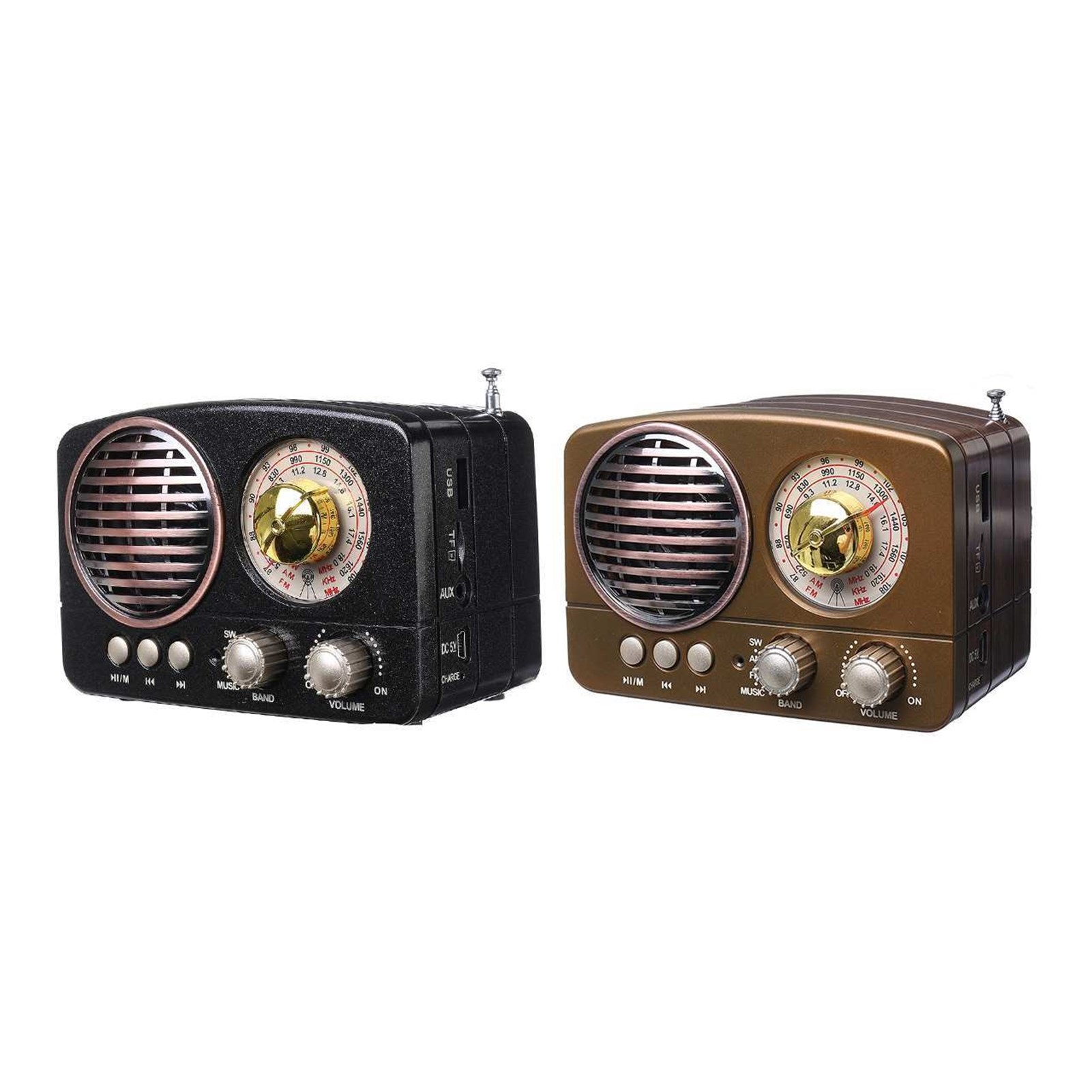 Portable Bluetooth Speaker Retro Mini Portable Vintage Retro Radio AM ...
