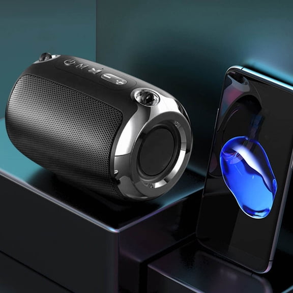 Portable Bluetooth Speaker, Speakers Bluetooth Wireless Surround Sound HiFi with Subwoofer, Built in Microphone, Long Battery Life & High-Power Horn, Perfect for Parties, Beach, Camping, Black