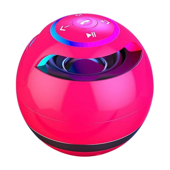 Portable Bluetooth Speaker with Subwoofer - Colorful Mini Outdoor Speaker | 3W Output | 4+ Hours Playtime | Hands-Free Calling | AUX & Radio | USB Charging | Includes Cables & Manual