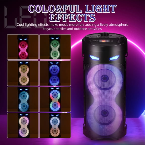 PartyKindom Car Audio Subwoofer, Portable Design, Powerful Bass, ABS, Assorted Color, Fast Connection 1Set