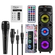 Portable Bluetooth Speaker Triple 8 Wireless Speaker w/ Mic Handle Sound Singing PA System AUX FM