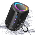 thumbnail image 1 of Portable Bluetooth Speaker, IPX5 Waterproof Bluetooth Speakers with Loud Stereo Sound, 15H Playtime & Colorful Lights, Small Wireless Speaker for Outdoor/Home/Party/Beach, Gift Ideas, 1 of 7