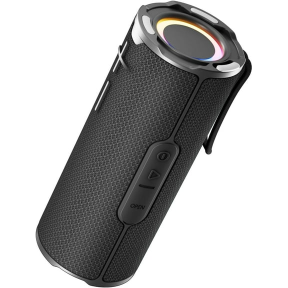 Portable Bluetooth Speaker, Wireless Bluetooth Speaker, IPX5 Waterproof Speakers with RGB Lights, Loud Stereo Sound Deep Bass, Long Playtime TWS Pairing for Home/Party/Outdoor Beach