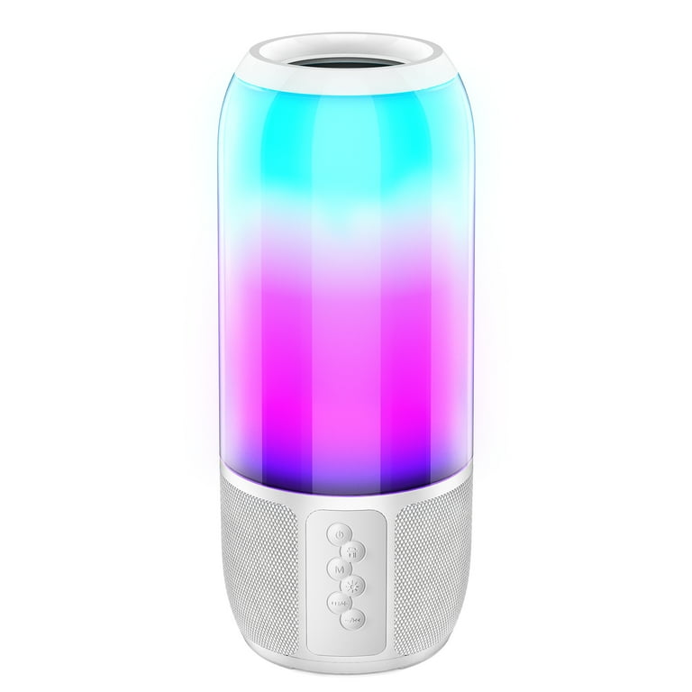 Portable Bluetooth Speaker Wireless Speaker with Colorful Flashing Lights HD Sound and Bass with 12H Playtime 33ft Bluetooth Range TWS Pairing