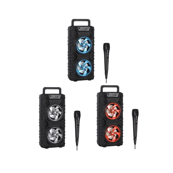 Portable Bluetooth Speaker With Microphone Wireless Speaker Party Remote Control, Black