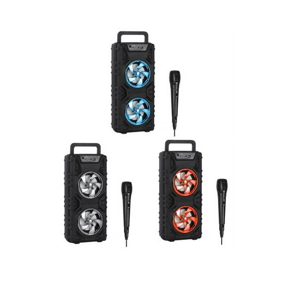 Portable Bluetooth Speaker With Microphone Wireless Speaker Party Remote Control, Black