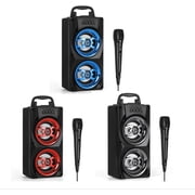 Portable Bluetooth Speaker With Microphone Wireless Speaker Party Remote Control, Black