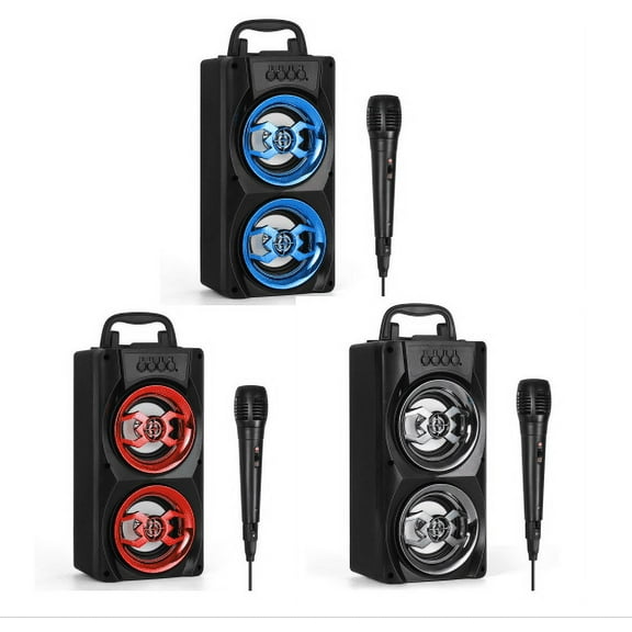 Portable Bluetooth Speaker With Microphone Wireless Speaker Party Remote Control, Black