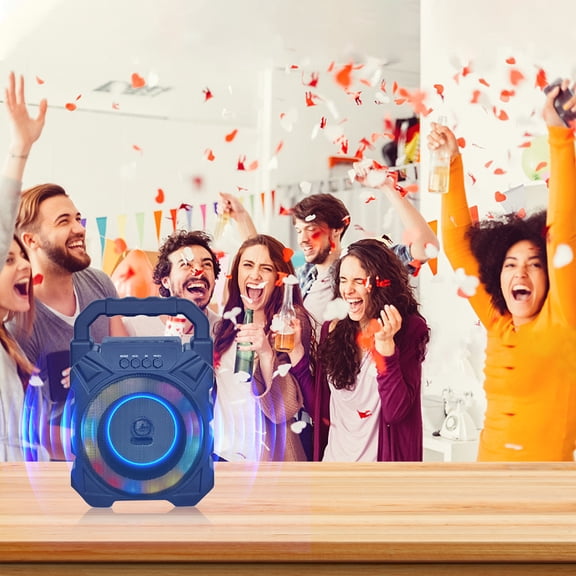 Portable Bluetooth Speaker for Outdoor, Wireless Speaker with Colorful Lights, Bluetooth 5.0 for TF Card USB AUX