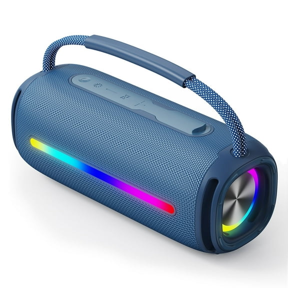 Portable Bluetooth Speaker with IPX6 Waterproof 20W Loud Sound Deep Bass, Wireless Speaker with FM Radio and Dynamic Led ,20H Playtimes