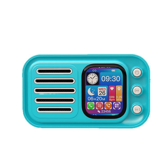 Portable Bluetooth Speaker with Touch Screen Display, Mini RGB LED Wireless Audio Support Wireless Charging and 5W Stable Output