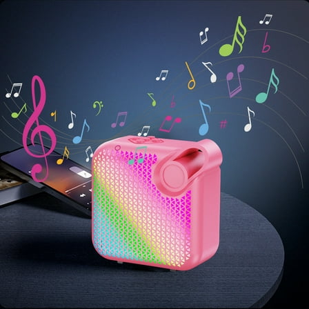 Portable Bluetooth Speakers, RGB Lights TWS Speakers，Wireless IPX5 Waterproof Mini Speaker with Loud Stereo Sound,10 Hours Playtime, Rechargeable Battery