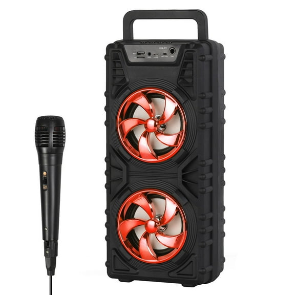 Portable Bluetooth Speakers Subwoofer Wireless Outdoor Indoor Speaker for Party,Red