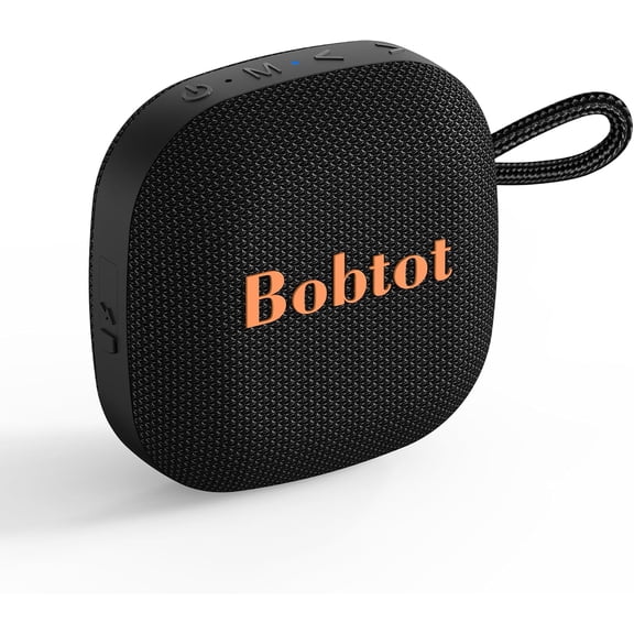 Portable Bluetooth Speakers, Wireless IPX7 Waterproof Mini Speaker with 16H Playtime, Loud Stereo Sound, TWS, Built-in Microphone, Small Size with Lanyard, Black