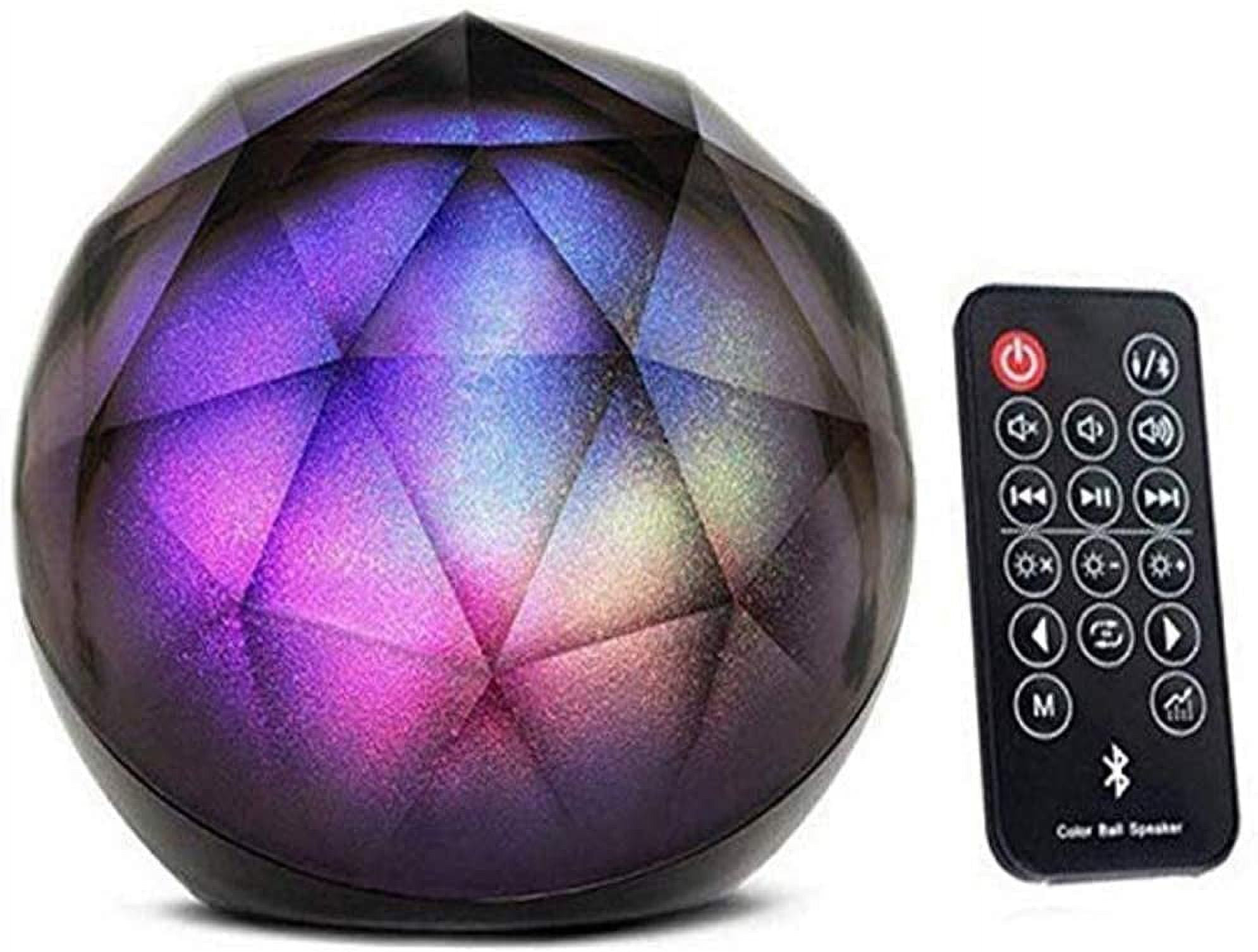 Portable Bluetooth Speakers, Wireless Mini LED Colorful Crystal Stereo ...