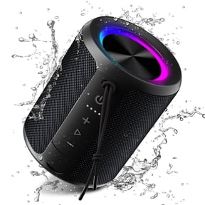 Bluetooth Speaker, IPX7 Water Resistance, Featuring Powerful 20w Stereo Sound, 15 Hours Of Battery Life, And Dynamic Rgb Lighting Perfect for Use In the Shower or By the Pool